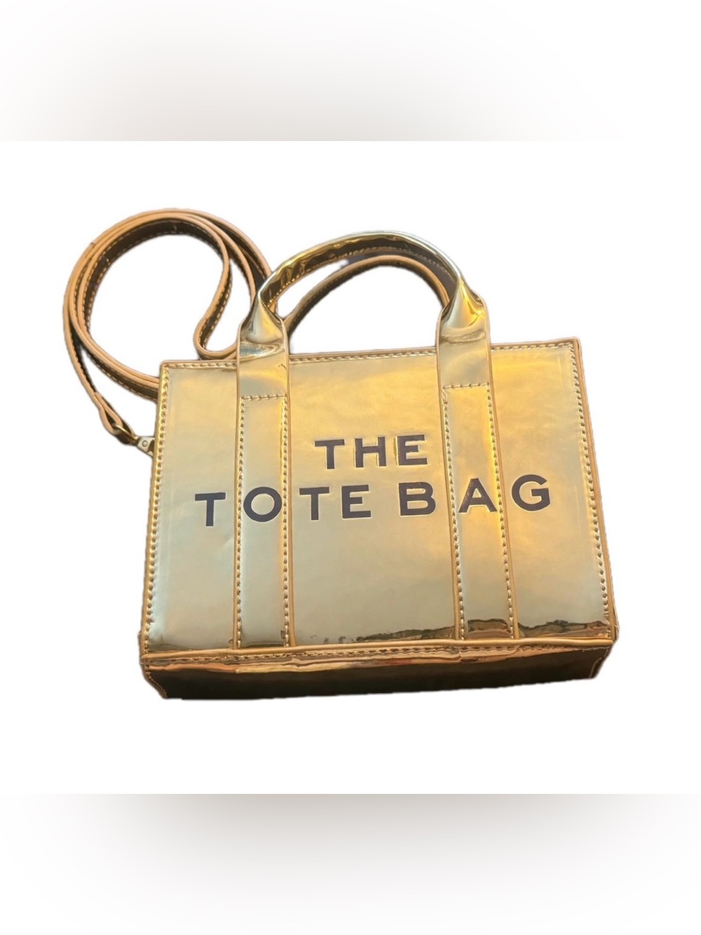 NWOT- The TOTE Bag Metallic Gold Crossbody- Small